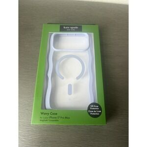 Kate Spade iPhone 17 Pro Max Protective Wavy Case with MagSafe  Blue NIB